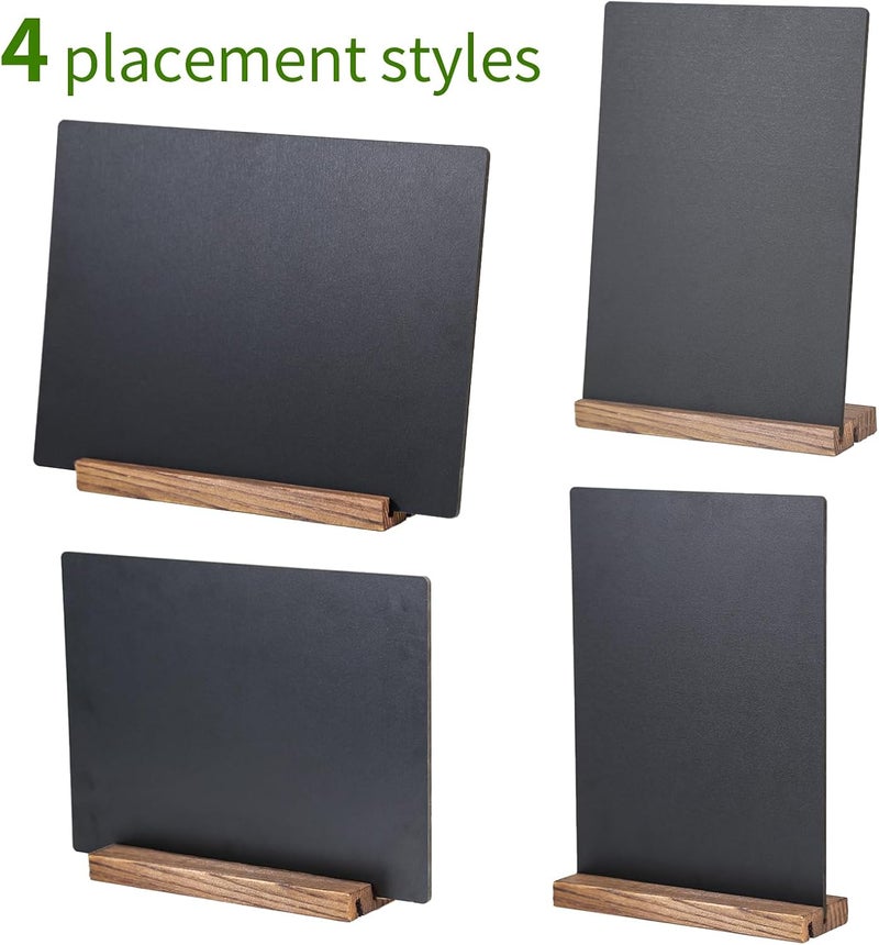 KOOLDE 8.6x11.7 Chalkboard Signs with Base for Tabletop Decor Double Sided, Mini Chalkboard for Restaurant Food Menu, Kids Message Board, Wedding Party (1 Pack, L/T 2-Slot) - Image 2
